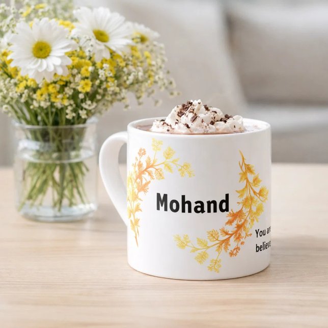 Xícara de Café Espresso Personalizada Nome Dourado (Criador carregado)