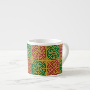 Xícara de Café Espresso Vermelho Verde Férias Góti