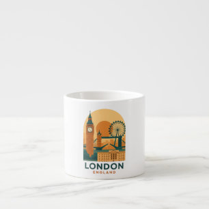 Xícara de Café Espresso Vintage Londres Inglaterra