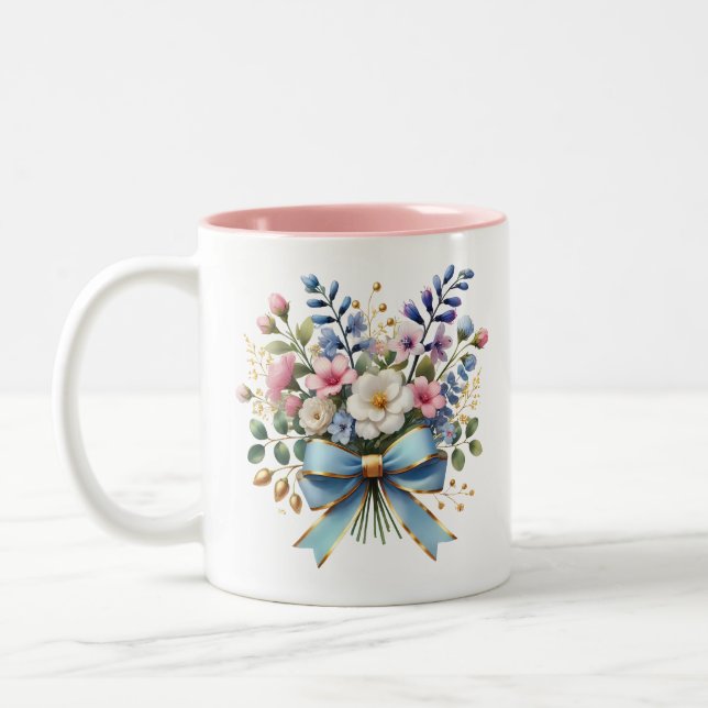 Xícara de Café Flor Elegante Presente para Ela (Esquerda)