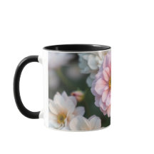 Xícara de Café Floral Rosa
