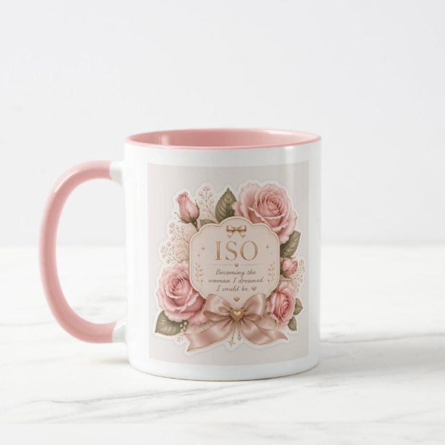 Xícara de Café Floral Rosa Elegante (Esquerda)