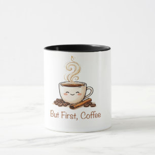 Xícara de Café Fofa com Grãos de Café & Canela