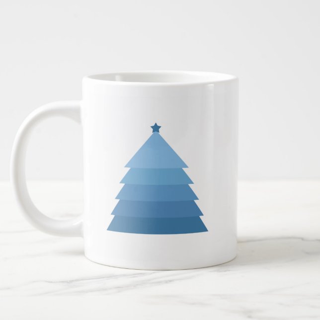 Xícara de café gigante da árvore de Natal azul (Esquerda)