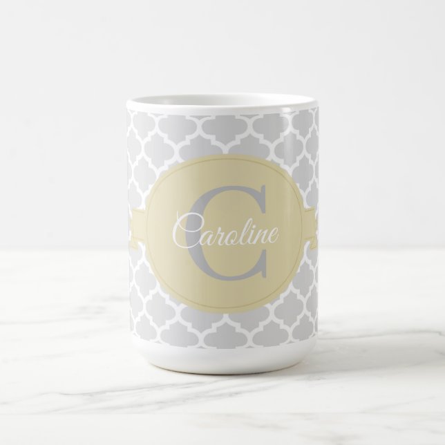 Xícara de café personalizada com quatrefoil amarel (Centro)