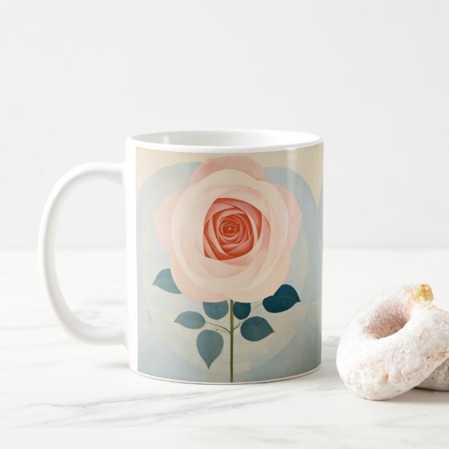 Xícara de café personalizada com Rosa de jardim (Com Donut)