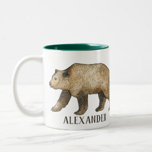 Xícara de café personalizada do urso pardo