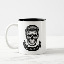 Xícara de café preto e branco