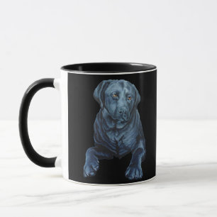 Xícara de café preto Xícara de cachorro azul