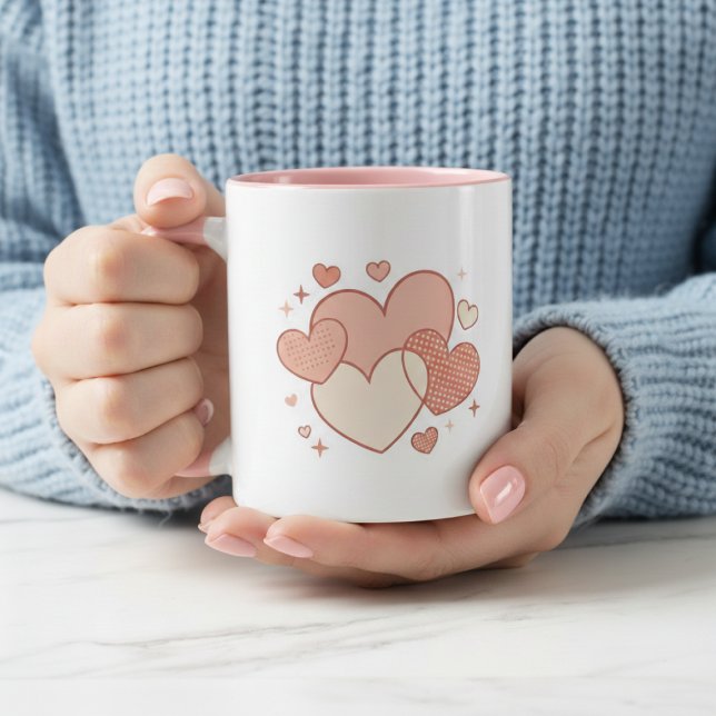 Xícara de Café Romântica com Presente de Corações (Criador carregado)