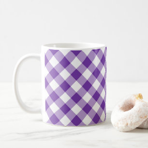 Xícara de café simples com Xadrez roxa