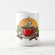 Xícara de café vermelha