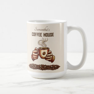 Xícara de Café Vintage Terracota Marca de Cafés