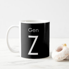 Xícara de caneca Gen Z, preta por Foton Art