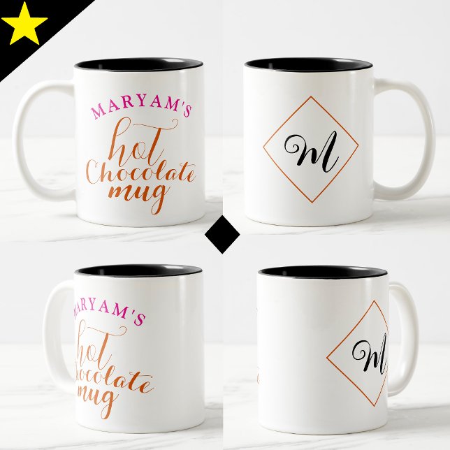 Xícara de chocolate quente de café doce com nome e (personalized mugs with names)