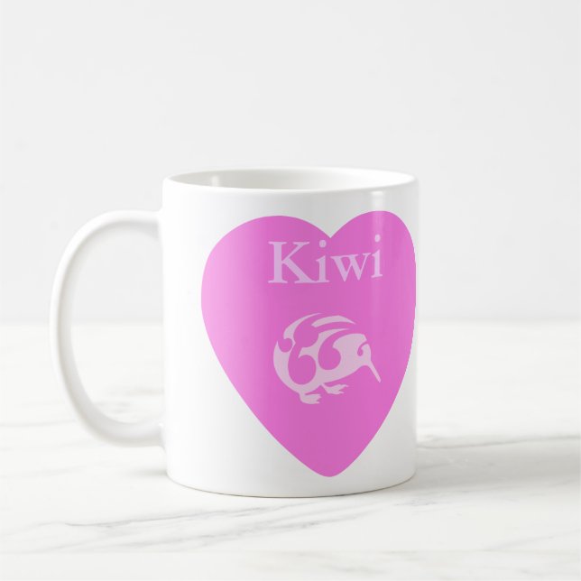 Xícara de coração rosa Kiwi (Esquerda)