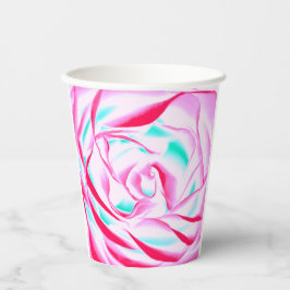Xícara de Design de Floral Fuchsia e Aqua