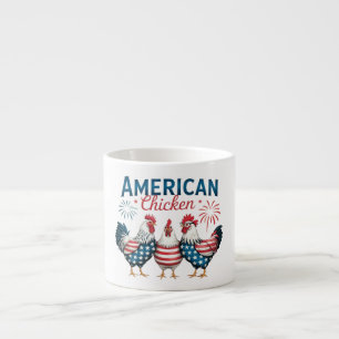 Xícara De Espresso 4 de julho Galinha Americana Patriótica-62987