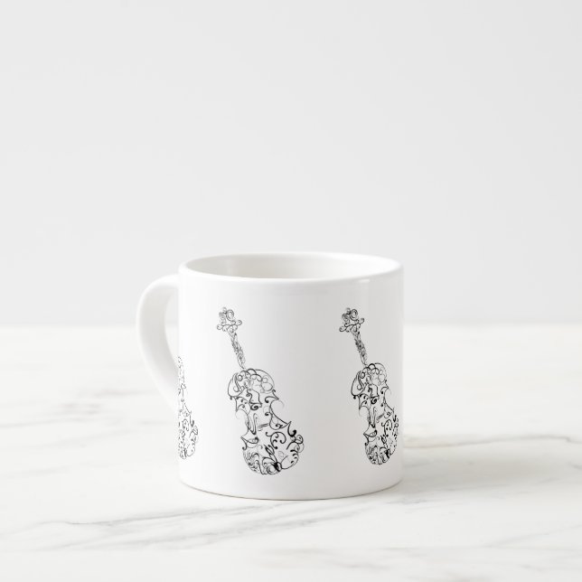 Xícara De Espresso A lápis desenho do violino do café (Frente Esquerda)