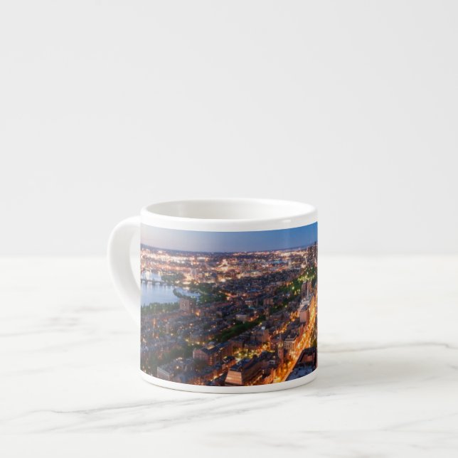 Xícara De Espresso A skyline de Boston no crepúsculo (Frente Esquerda)