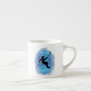 Xícara De Espresso Abseiling Watercolor, Rappelling Mountain Climber