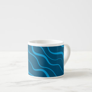 Xícara De Espresso Abstração de onda azul, simples, moderna, legal