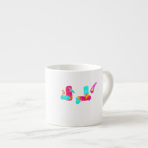 Xícara De Espresso Abstrato Art Turquoise Espresso Café Mug Cup