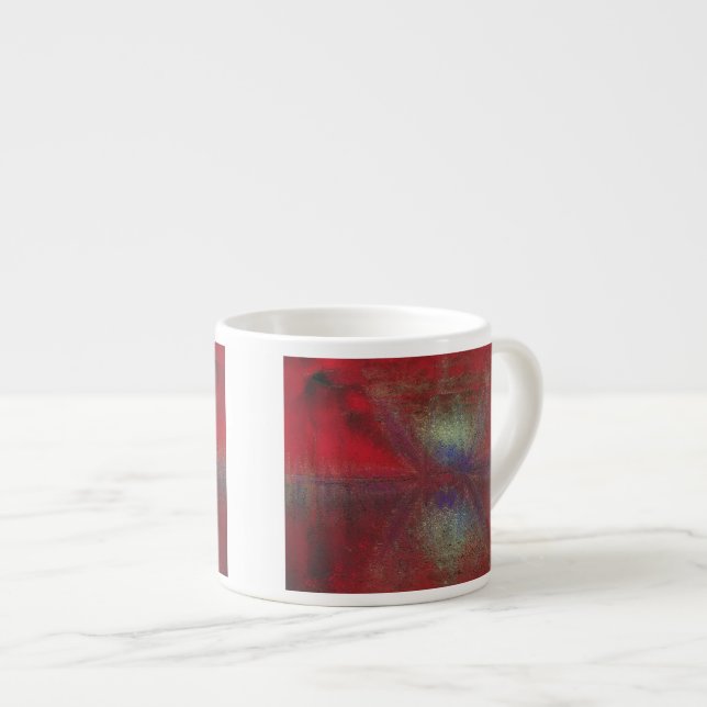 Xícara De Espresso Abstrato digital com greve de asteroides (Frente Esquerda)