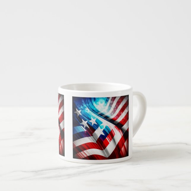 Xícara De Espresso Abstrato EUA Flag Espresso Mug (Frente Esquerda)