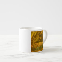 Xícara De Espresso Abstrato Kokopelli com Mesa, Cactus e Sol