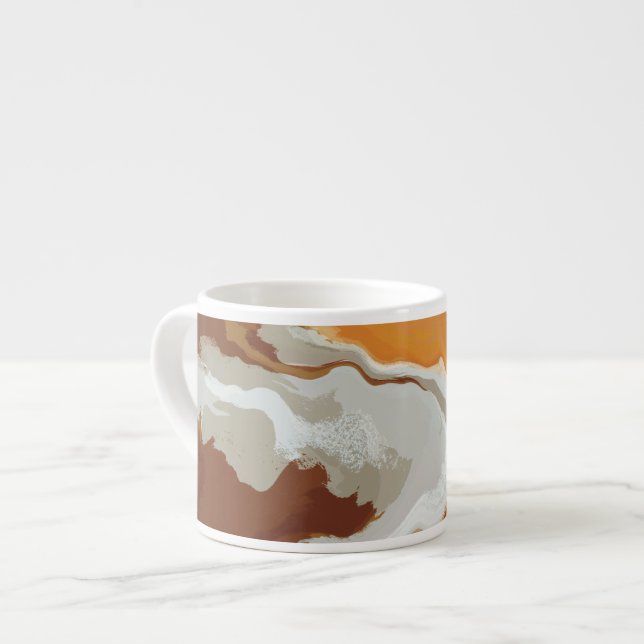 Xícara De Espresso Abstrato Pastel Paint Fox Tail Edition Café Mug (Frente Esquerda)