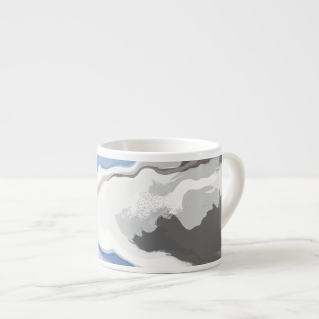 Xícara De Espresso Abstrato Pastel Paint Mountain Edition Café (Frente Esquerda)
