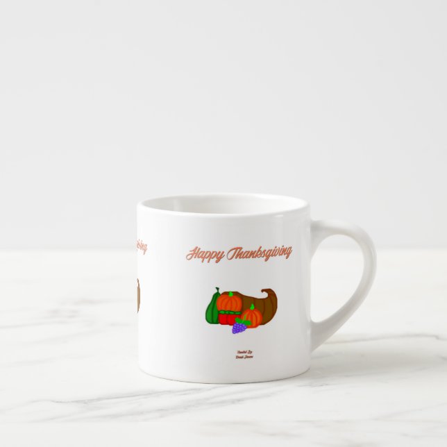 Xícara De Espresso Ação de Graças Cornucopia Espresso Mug (Direita)