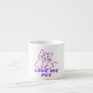 XÍCARA DE ESPRESSO ADORA MEU GATO DE PINCO DE PINO