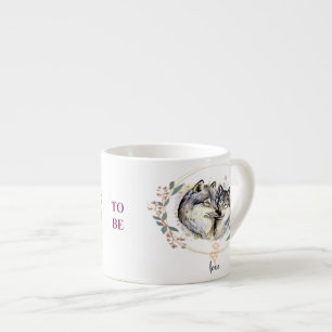 Xícara De Espresso Afeição Selvagem - Lobos na Ilustração do Amor
