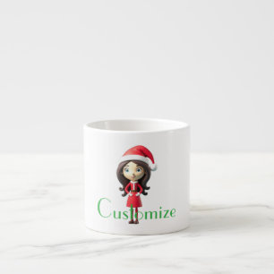 Xícara De Espresso Ajudante Feliz do Papai Noel Thunder_Cove