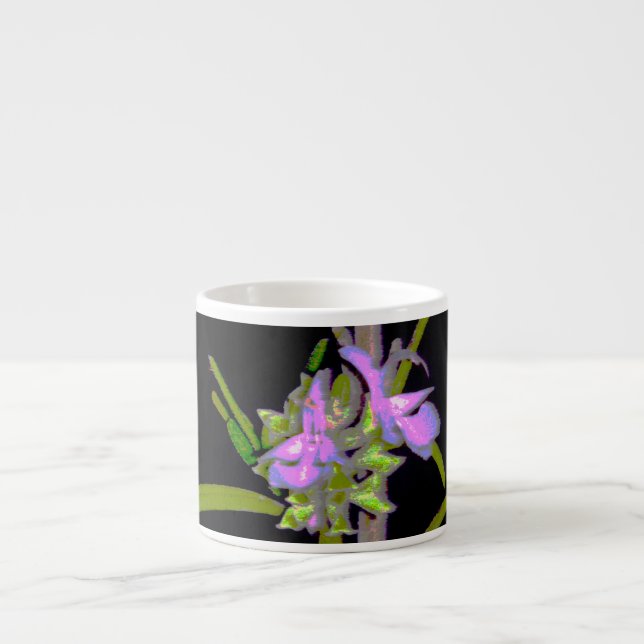 Xícara De Espresso Alecrim em Flor (Frente)