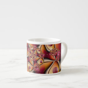 Xícara De Espresso Alegria Colorida Abstrata Vermelho Laranja Fantasi