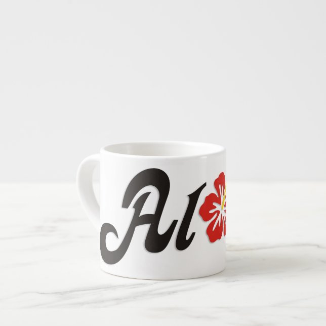Xícara De Espresso Aloha Hibiscus - design do Havaí plano + suas idei (Frente Esquerda)