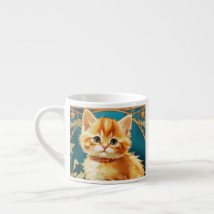 Xícara De Espresso Alphonse Mucha Art Nouveau Cat