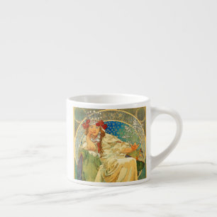 Xícara De Espresso Alphonse Mucha Art Nouveau Princess Hyacinth