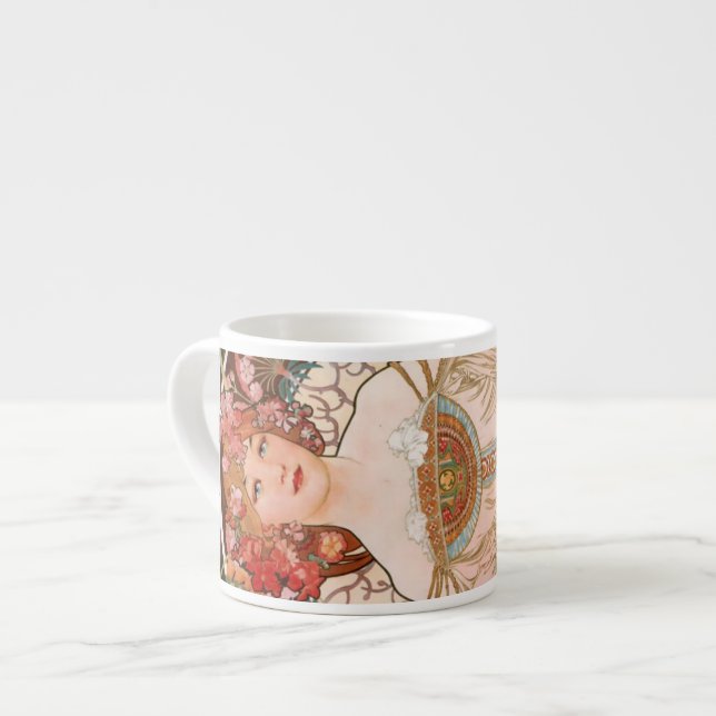 Xícara De Espresso Alphonse Mucha F. Champenois (Frente Esquerda)