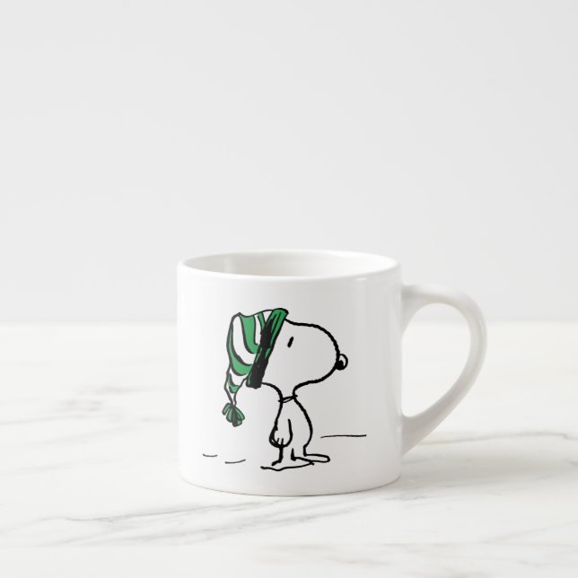 Xícara De Espresso Amendoins | Boné de Neve Verde Snoopy (Direita)