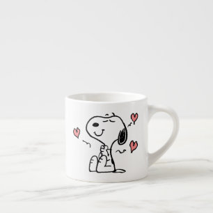 Xícara De Espresso Amendoins   Snoopy Hearts