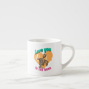 Xícara De Espresso Amo Você até os Ossos Esqueleto Divertido Coração