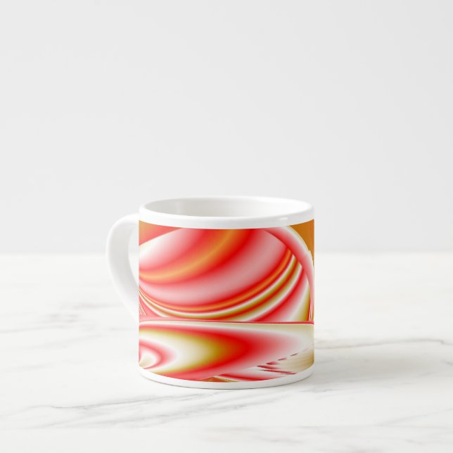 Xícara De Espresso Amor e Abstrato 3D Rainbowart Dourado (Frente Esquerda)