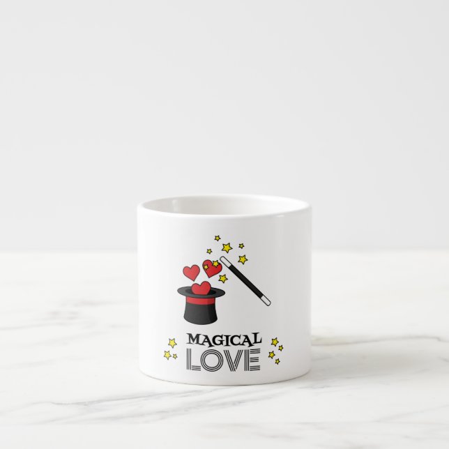 Xícara De Espresso Amor Mágico - Preto (Frente)