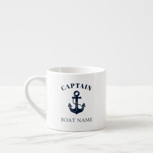 Xícara De Espresso Âncora de Nome de Barco Náutico Personalizado
