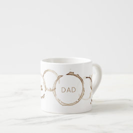 Xícara De Espresso Anéis de CAFÉ PAI Dia de os pais branco castanho D
