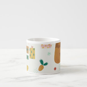 Xícara De Espresso Animais da Floresta de Natal: Vintage Vibe